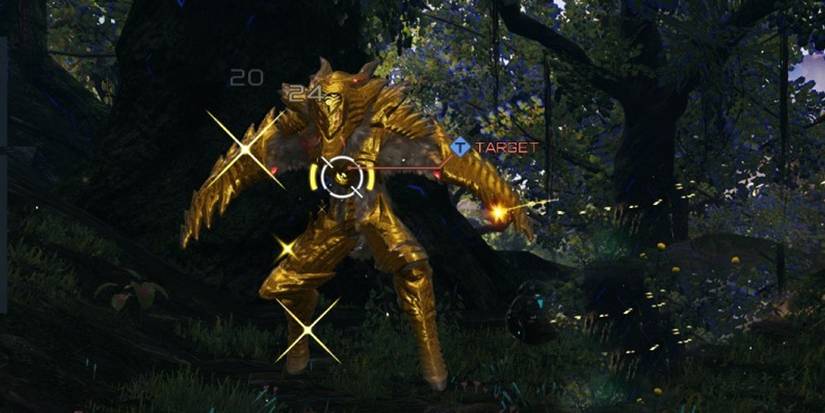 A Gold Enemy in the forest