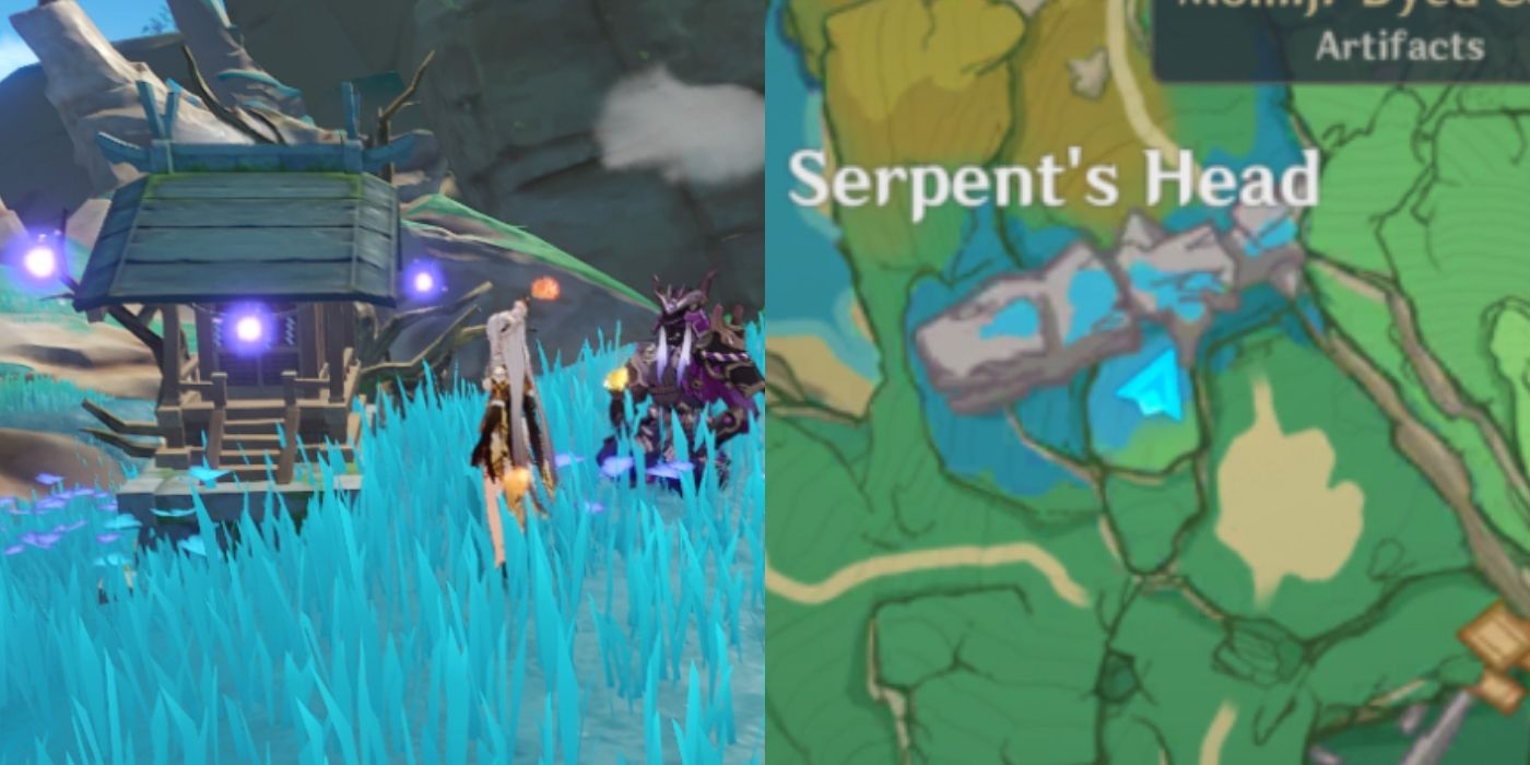 Serpent's head on the map