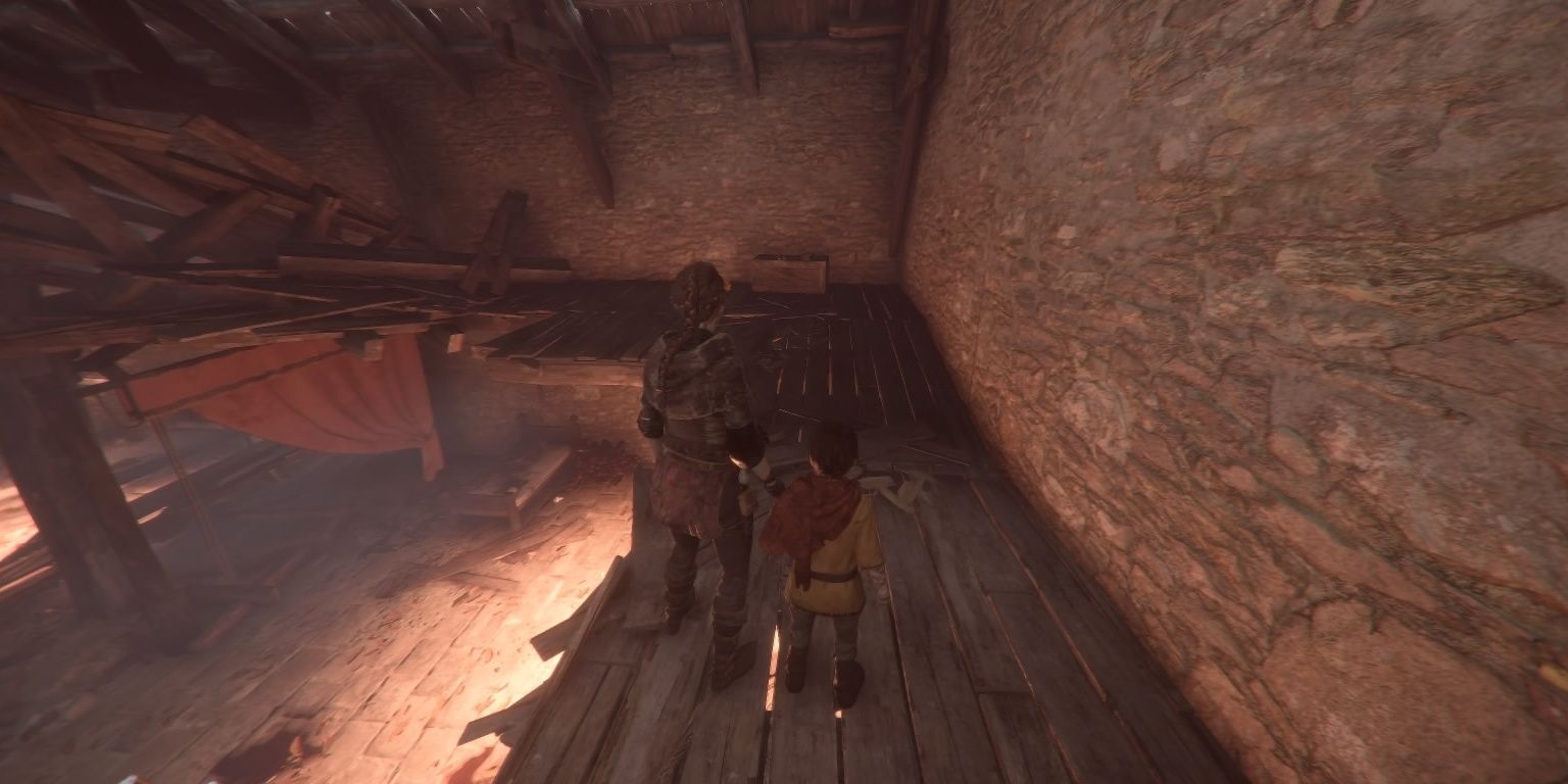 Above the great hall in the monastery catacombs in A Plague Tale: Innocence.