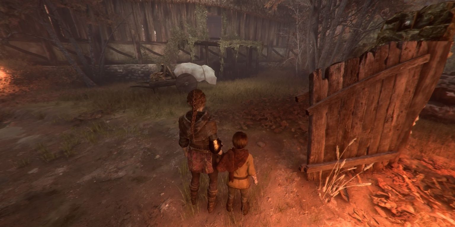 A covered cart right as they enter Laurentius' place in A Plague Tale: Innocence.