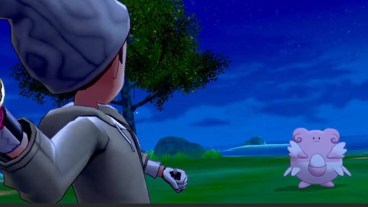 A Trainer facing Blissey