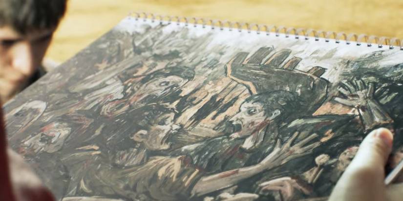 A painting of zombies