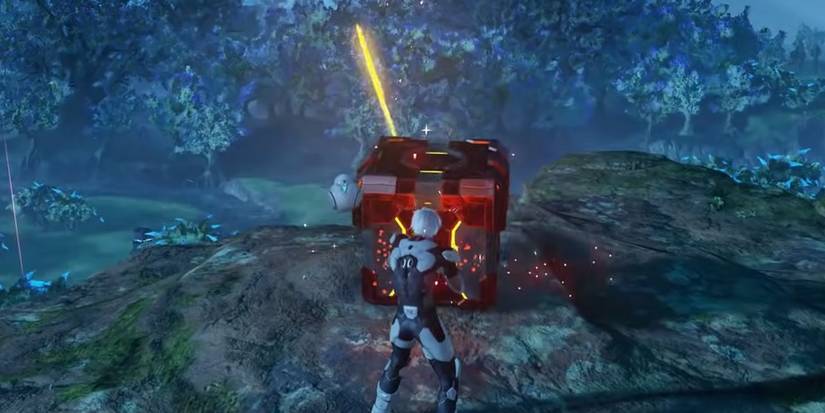 A player in front of a rare Red Box