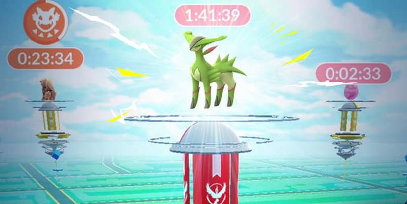 A raid boss in Pokemon GO