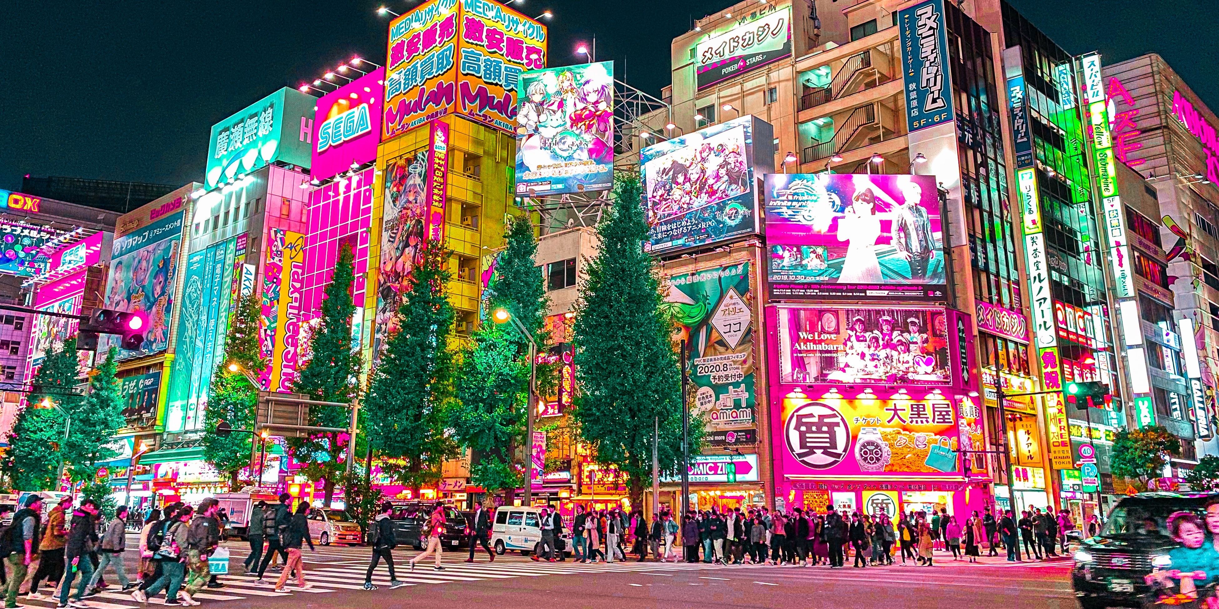 Anime Center Akihabara at Night in Japan
