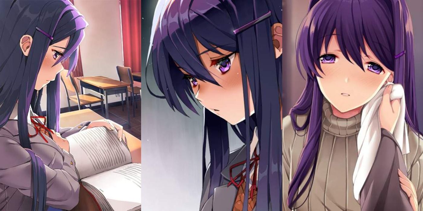 A Collage of Yuri's CGs in Doki Doki Literature Club