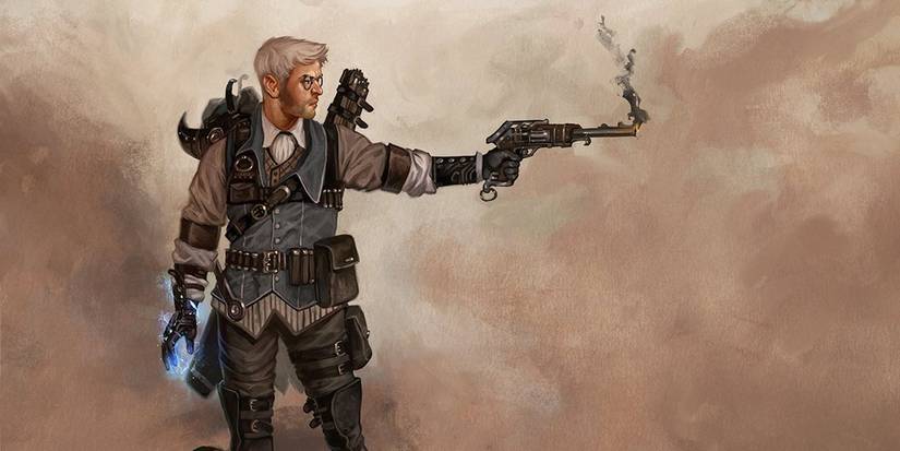 An Artificer using a pistol