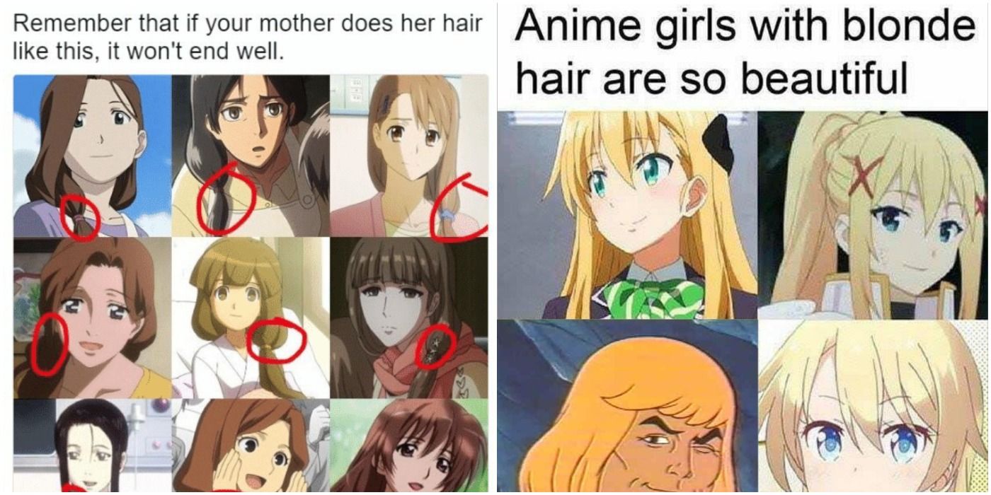 Dead Mom Hair and blonde anime hair memes