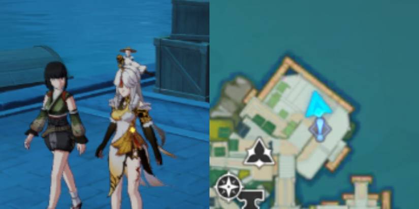 Ningguang is talking to someone