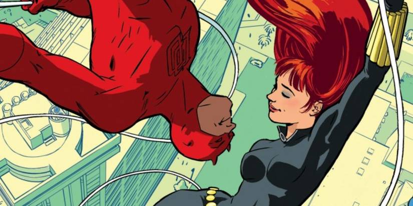 Black Widow And Daredevil Swinging In City