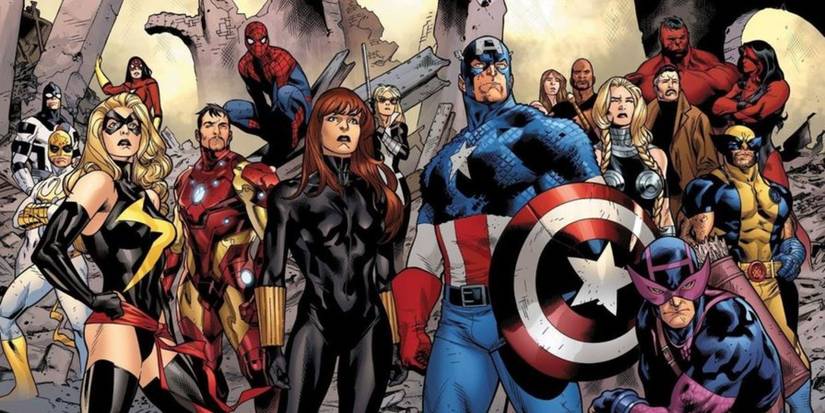 Black Widow With Avengers After Battle