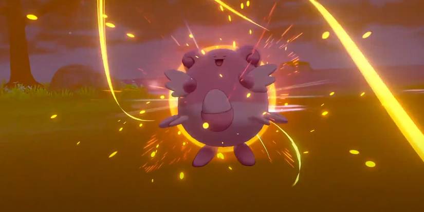 Blissey unleashing an attack