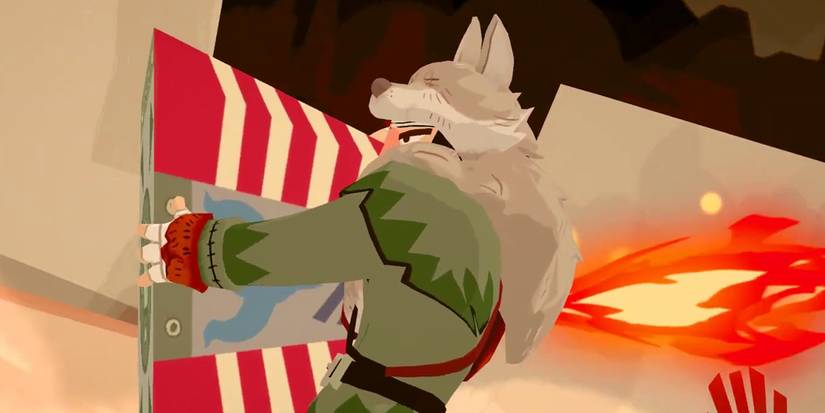 Bloodroots - Mr.Wolf Using A Giant Gun To Finish Off One Of The Game's Bosses