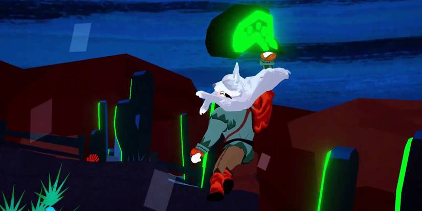 Bloodroots - Mr. Wolf Up In The Air With A Piece Of A Neon Sign About To Finish Off An Enemy