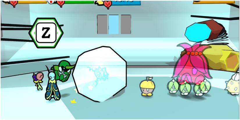 Bug Fables Kabbu Leif and Vi using Frost Bowling