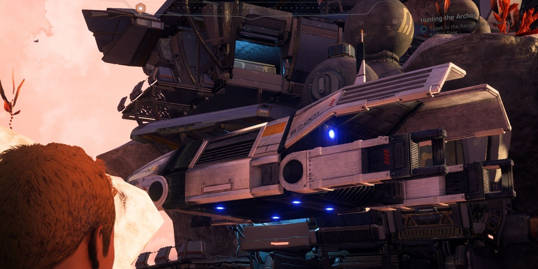 Cerberus Shuttle Takes Off In Kadara Port And References The Organization From The Original Trilogy
