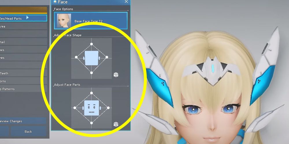 Changing settings for the face in the Character Creator