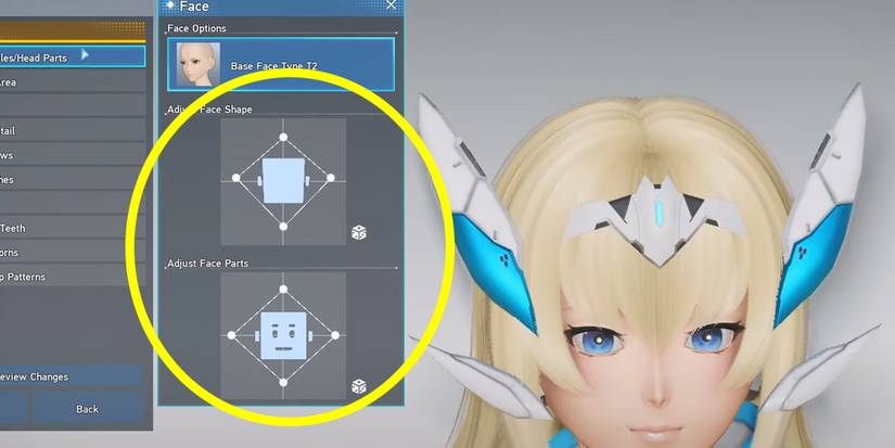 Changing settings for the face in the Character Creator