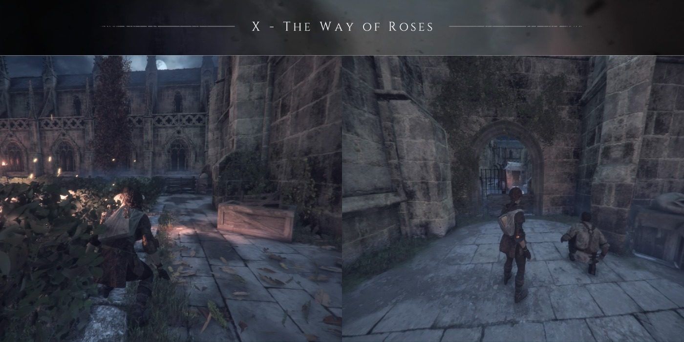 The University's courtyard and the third alchemist cart in A Plague Tale: Innocence.