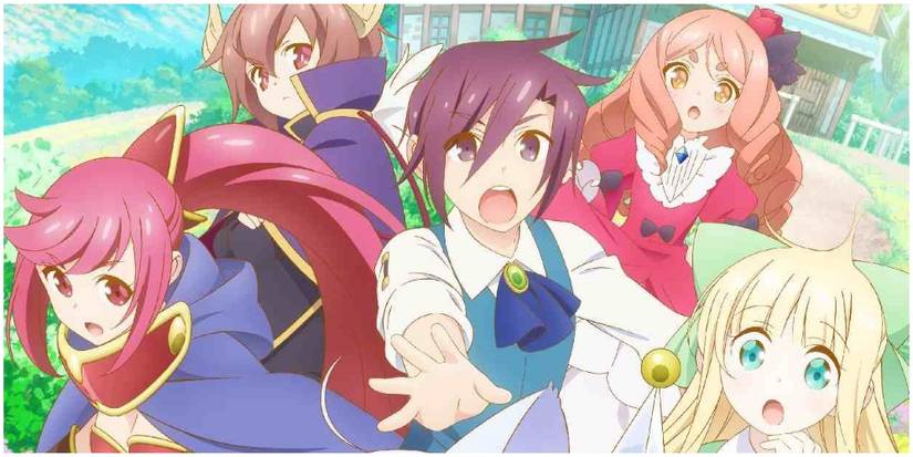 Five drugstore workers in fantasy garb.