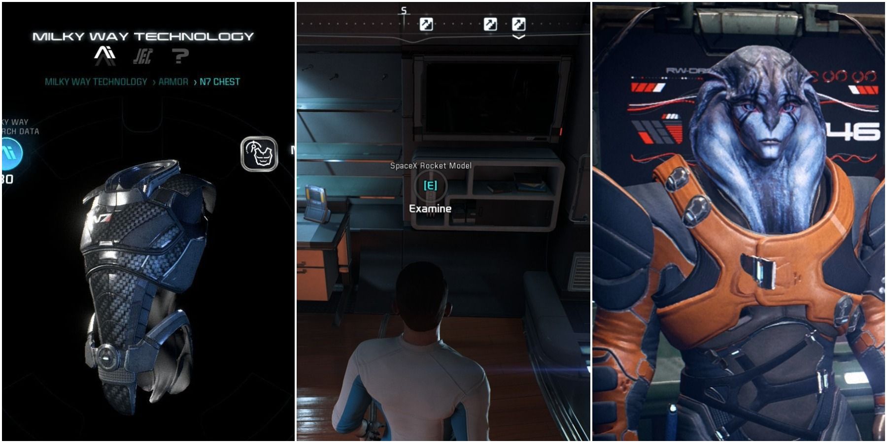 N7 armor, spaceX shuttle, and Jaavik in Andromeda