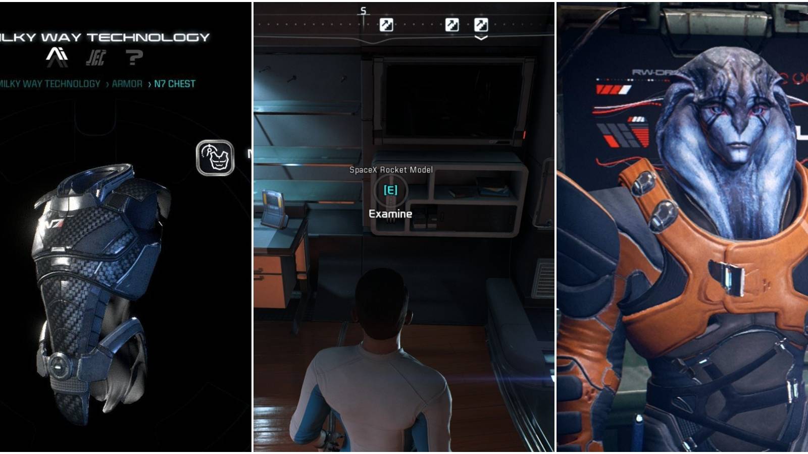 N7 armor, spaceX shuttle, and Jaavik in Andromeda
