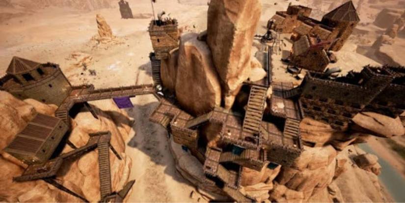 Conan Exiles base clipping into the mountains