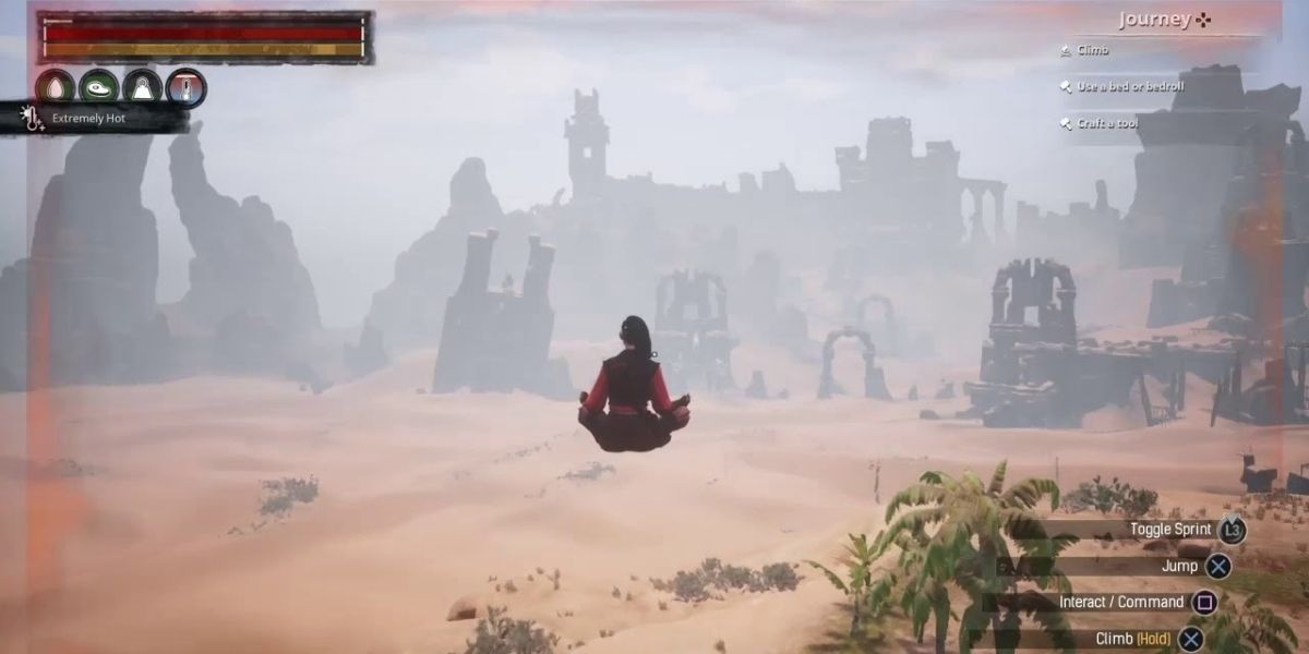 Conan Exiles player character flying in admin mode