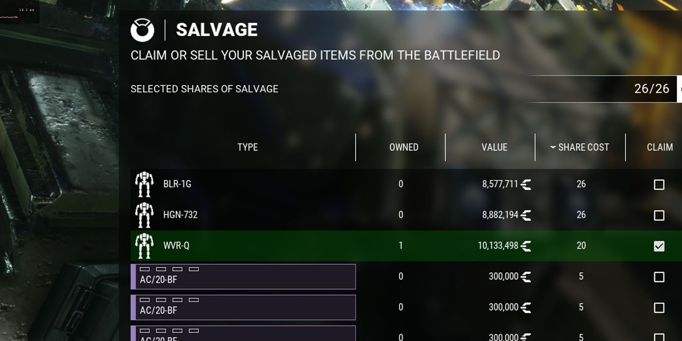 Consider salvage shares - Mechwarrior 5 Mercenaries Money Tips