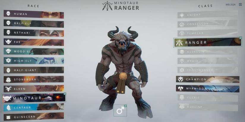 Crowfall character creation screen