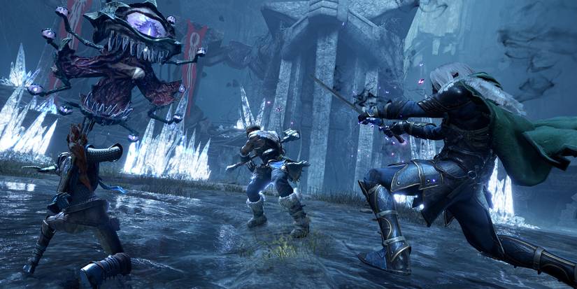 D&D Dark Alliance Companions Fighting Beholder