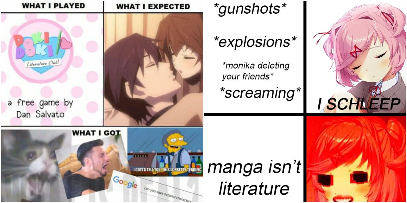 Doki Doki Literature Club Memes expectations vs reality and manga isn't literature