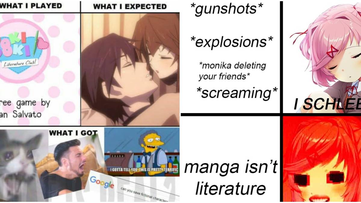 Doki Doki Literature Club Memes expectations vs reality and manga isn't literature