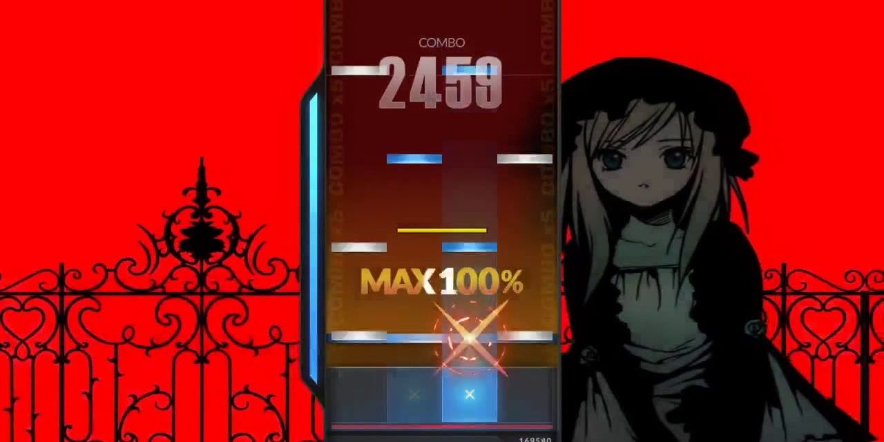 A picture of a girl next to points scores in DJMAX RESPECT