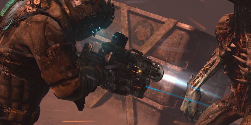 deadSpace3, isaac aiming a big necromorph