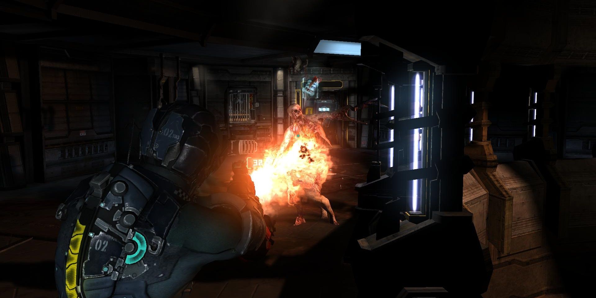 deadSpace, isaac using flamethrower