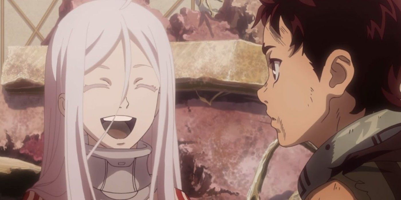 Deadman Wonderland Shiro Laughing While Ganta Stares At Her