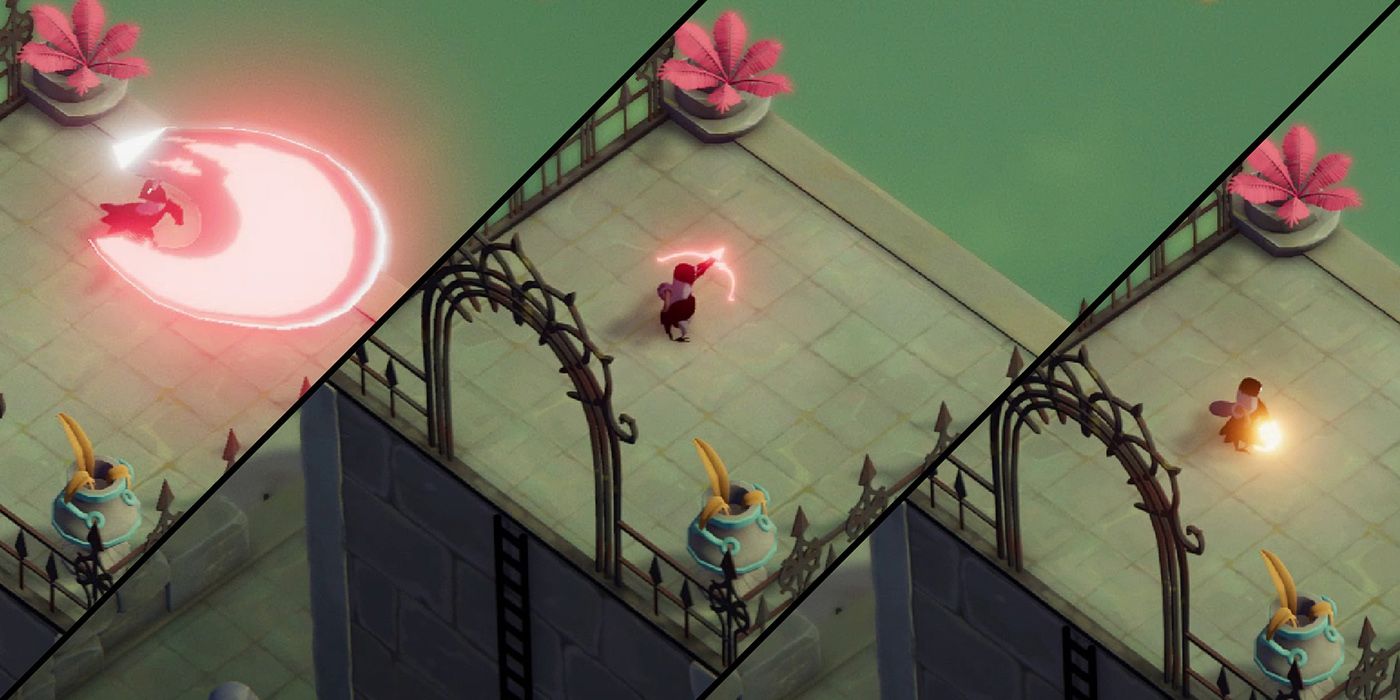 Death's Door - Screencaps Of A Charged Attack, A Charged Shot, And The Charged Fireball Ability