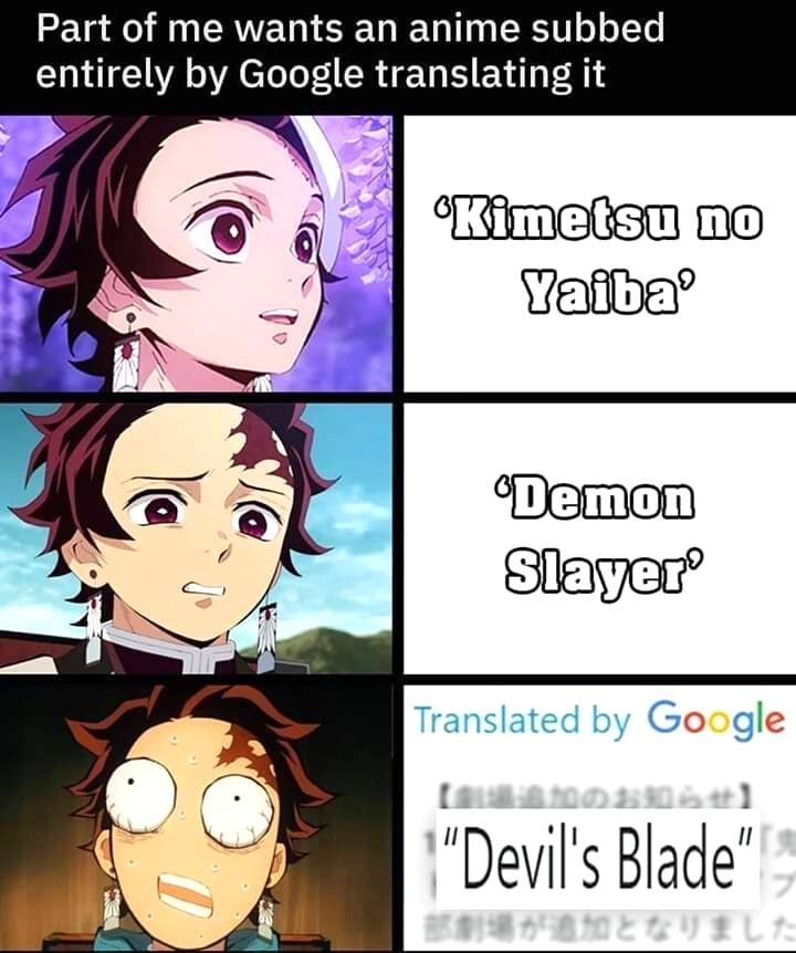 Demon Slayer Translation Meme