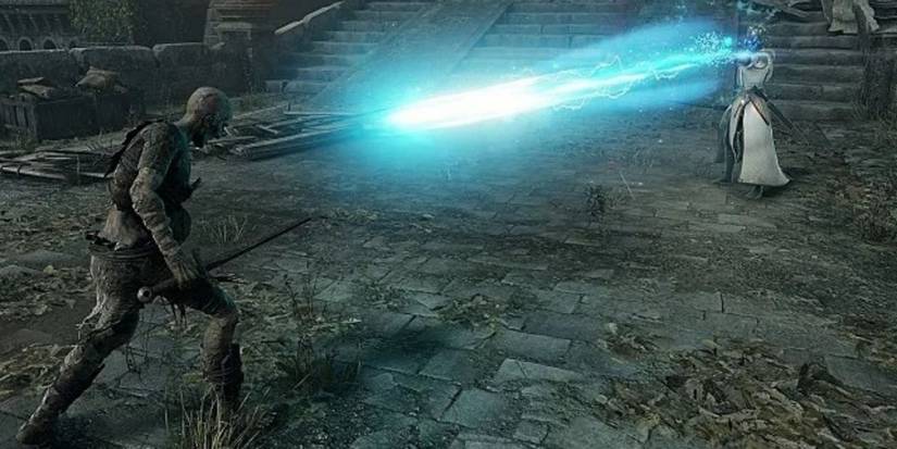 Demon's Souls player casting magic at an enemy