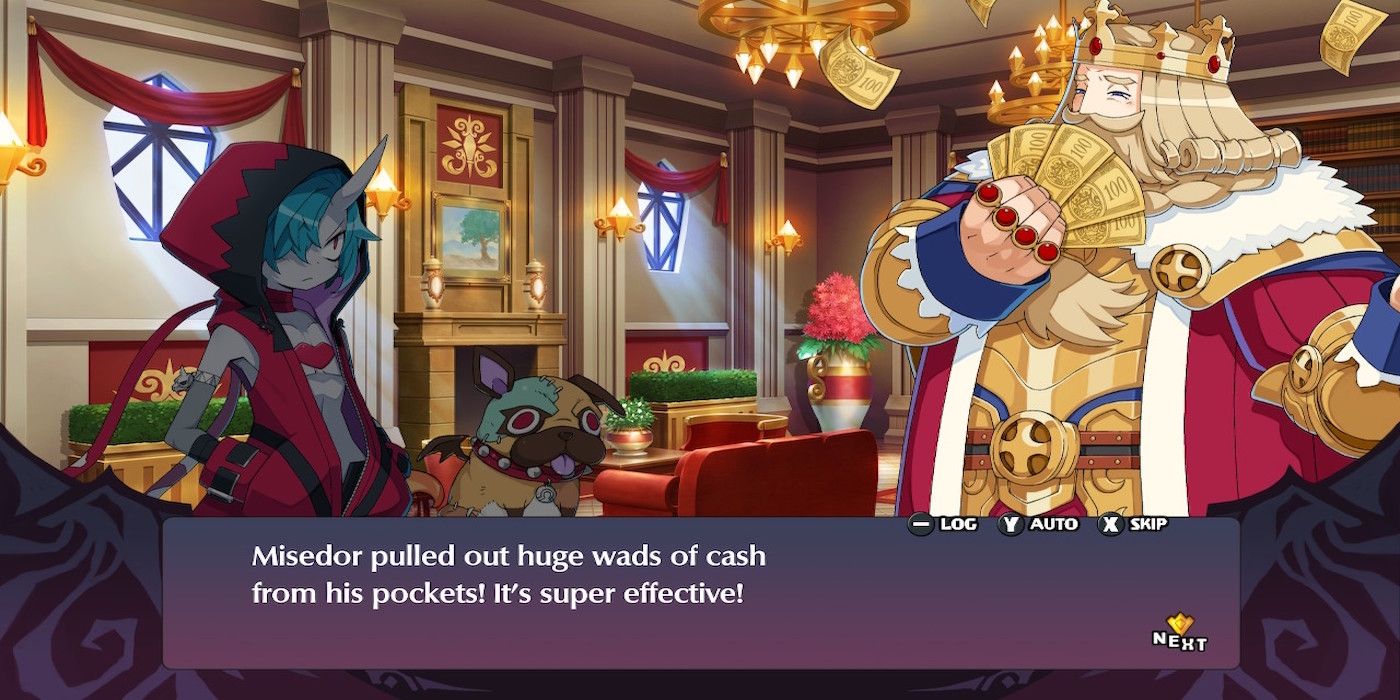 A cutscene featuring mutual characters from Disgaea 6