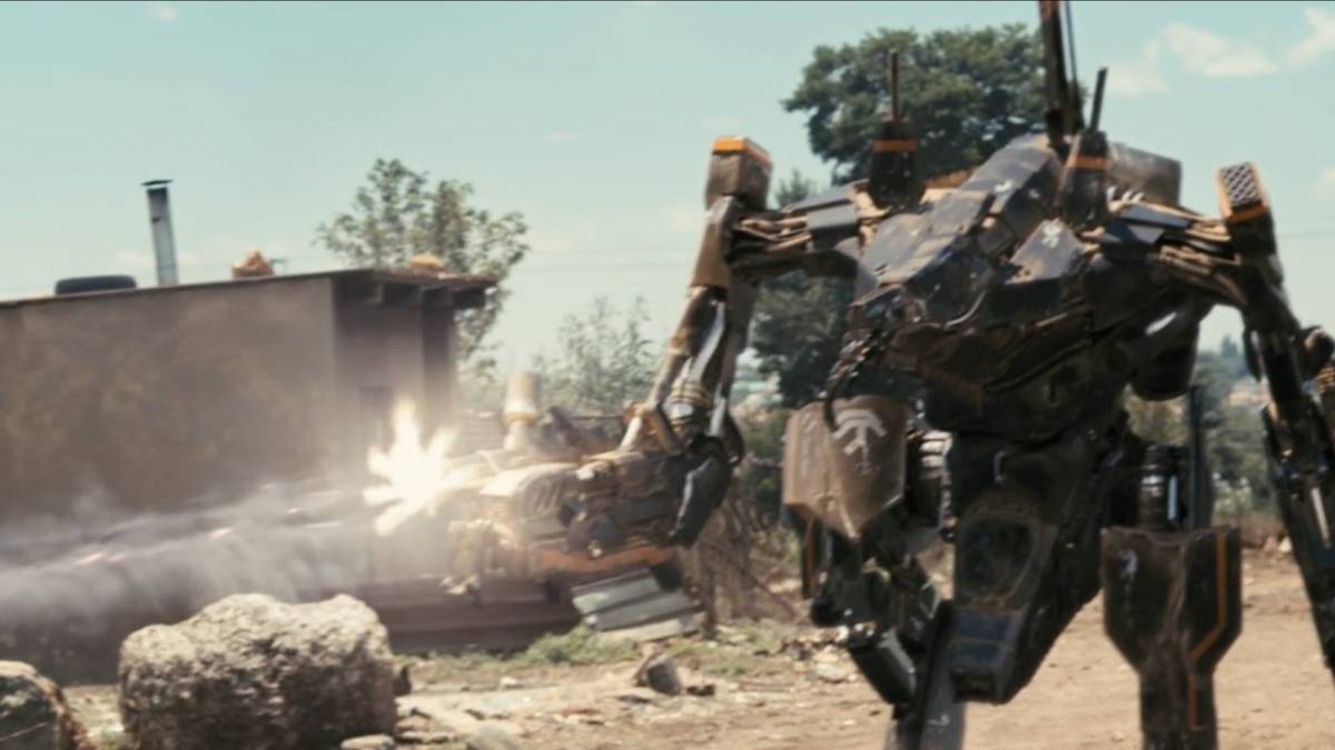 District 9 mech shooting in the desert