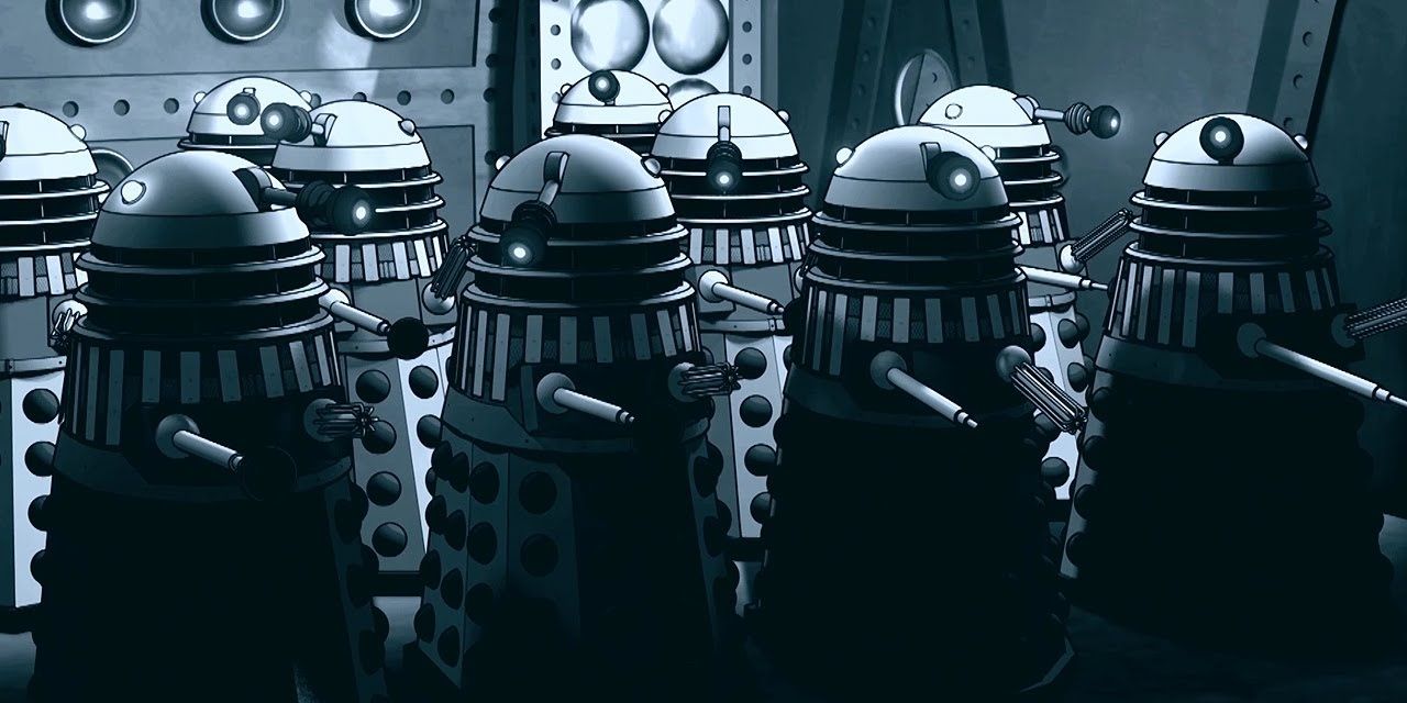 An army of animated Daleks