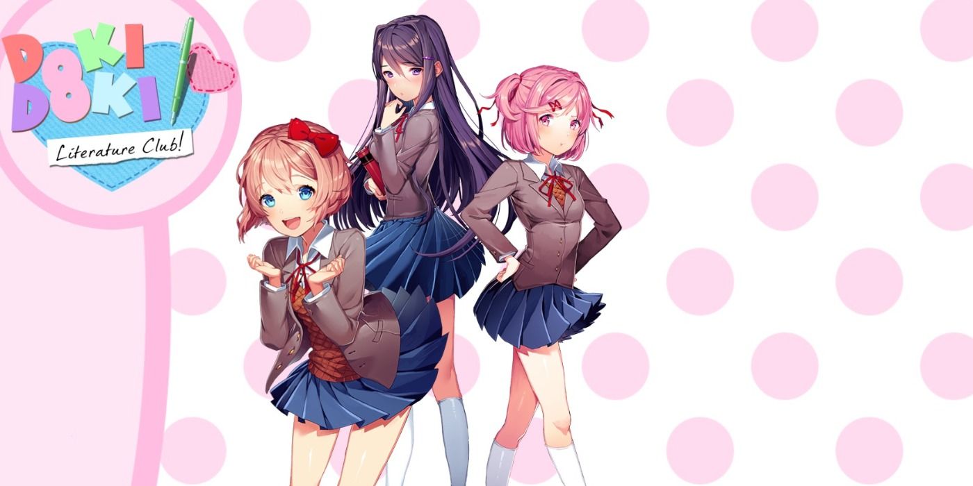 Sayori, Yuri, and Natsuki of Doki Doki Literature Club