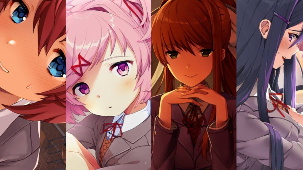 Sayori, Natsuki, Monika, and Yuri from Doki Doki Literature Club