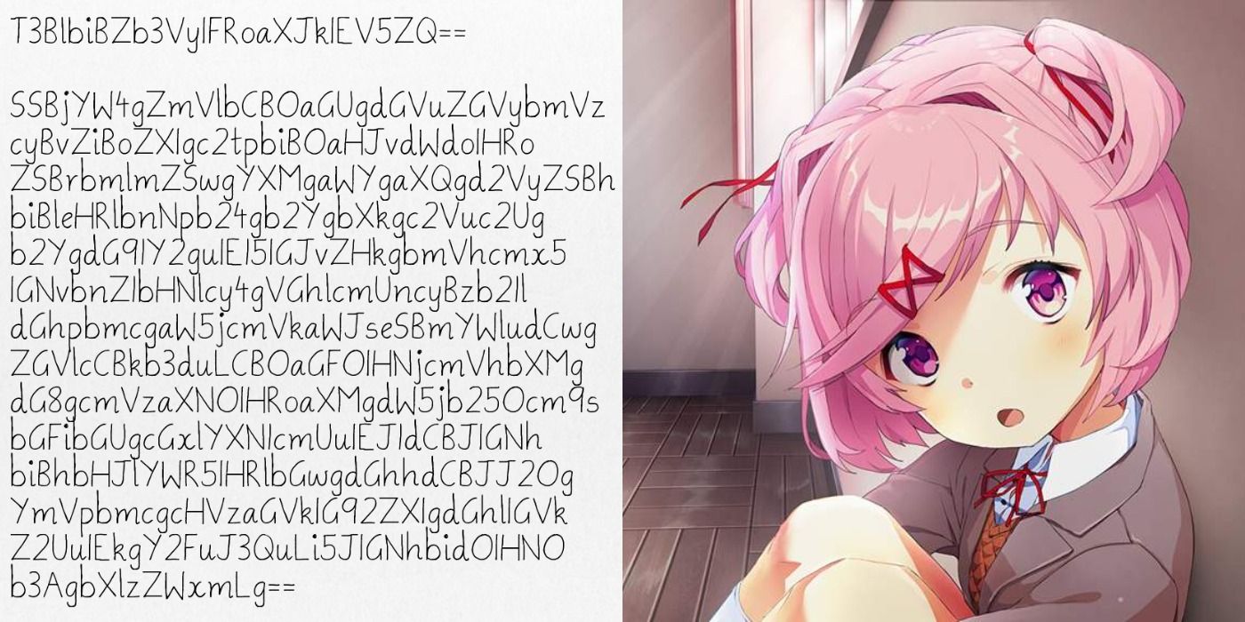 Natsuki and her mysterious poem in Doki Doki Literature Club