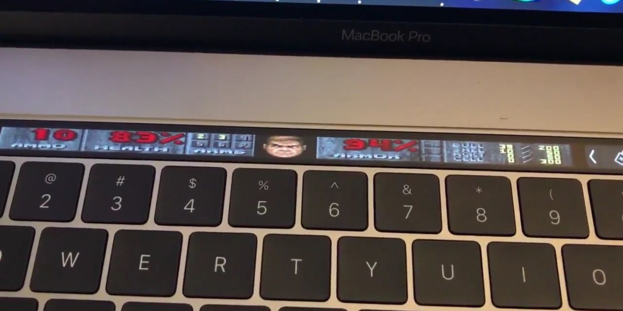 Doom on a MacBook Pro touch bar