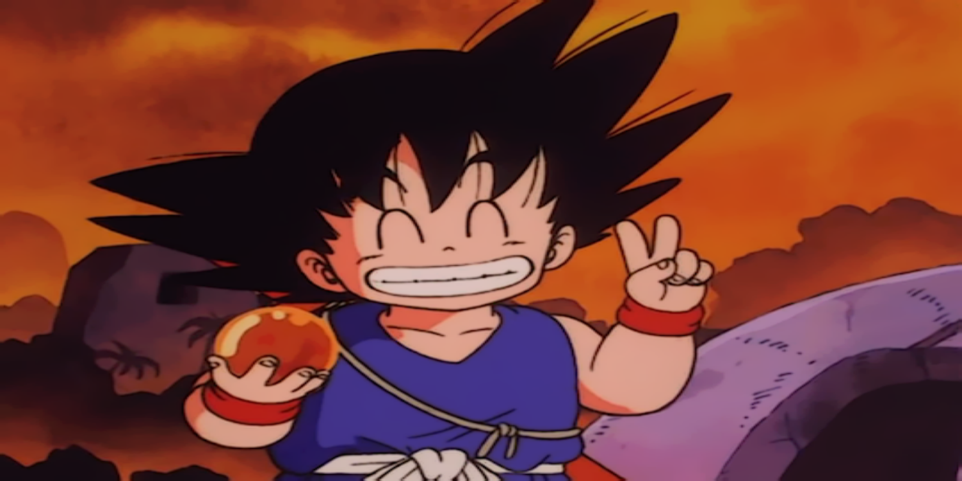 Young Goku with a dragon ball