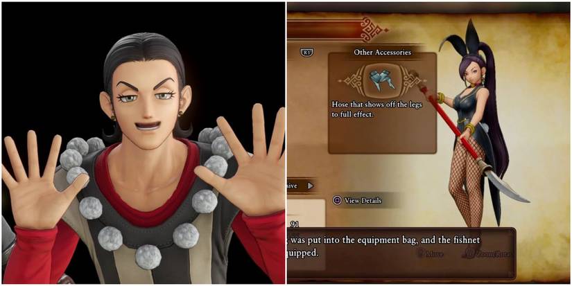 Dragon Quest 11 Sylvando close up and Jade in a bunny outfit