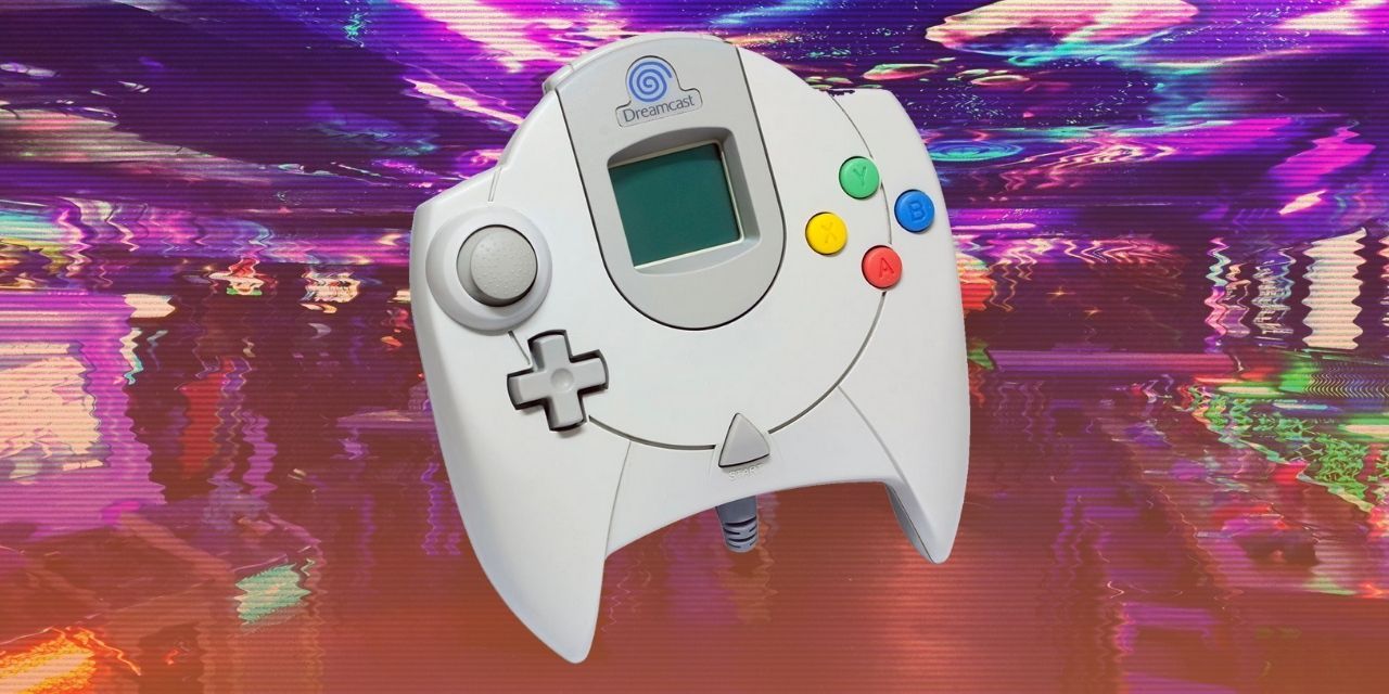 Dreamcast controller against VHS picture of Mancunian arcade NQ64
